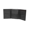 Maddox Men's Trifold Leather Wallet w/ Top Flap - Black